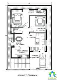 Draw accurate 2d plans within minutes and decorate these with over 150,000+ items to choose from. Vastu Complaint 2 Bedroom Bhk Floor Plan For A 30 X 40 Feet Plot 750 Sq Ft Plot Area Check Out For More 1 2 2bhk House Plan House Map Duplex House Plans