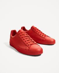Image 1 of RED PERFORATED PLIMSOLLS from Zara | Zapatos rojos para hombre,  Zapatos vans para hombre, Zapatos hombre moda