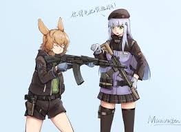 How it got there is a mystery. Hk416 And Kroos Girls Frontline And 1 More Drawn By Mausratten Danbooru