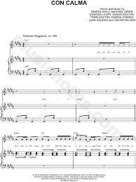 Daddy yankee coloring book : Con Calma Music Sheet Download Handwritten And Printable Music Sheet And Music Scores