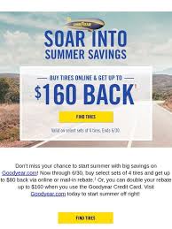 Click through and get $50 back on services with orders over $100 with goodyear credit card. Goodyear Tire Last Chance 80 Instant Savings On Goodyear Com Milled