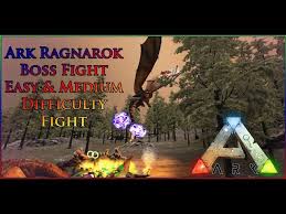 1 overview 2 dangers 3 recommended equipment 4 tips 5 creatures 6 resources 7 notes 8 gallery the artifact of the hunter can be found here. Ark Ragnarok Easy And Medium Boss Fight Youtube