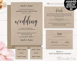 Rustic Wedding Invitation Set Template Kraft Paper Modern Elegant Pdf Diy Digi Rustic Wedding Invitation Set Wedding Invitation Sets Wedding Invitations Rustic