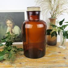 $18 for set of 12 buy now. Vintage Extra Large Glass Pharmacy Jar Or Storage Jar With Rubber Stopper Retroriek