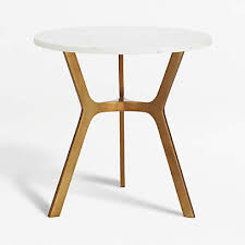 Livingliving room family room sunroom. Elke Round Marble End Table With Brass Base Reviews Crate And Barrel