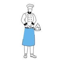 Download the perfect chef cartoon pictures. Chef With Frying Pan Flat Vector Illustration Hotel Restaurant Staff Preparing Food Cooking Process Catering Service Kitchen Worker In Apron Cartoon Character With Outline On White 2905708 Vector Art At Vecteezy