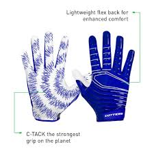 Cutters Football Glove Best Grip Football Gloves Lightweight Flexible Youth Adult Sizes 1 Pair