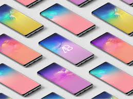 Samsung Galaxy S10 Isometric Mockup Android Mockup Free Mockup Android Mockup Psd
