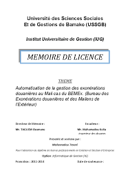 Ce document, établi par l'organisme d'accueil qui est plus spécifiquement, l'attestation de stage a été précisée par un décret du 27 novembre 2014 puis par un arrêté du 29 décembre 2014. Pdf Memoire De Licence Traore Mahamadou Academia Edu
