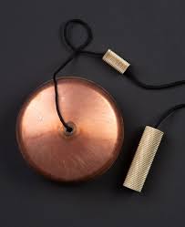 Hanging light with pull chain. Light Switch Pull Cord Tarnished Copper Light Pull With Brass Weight