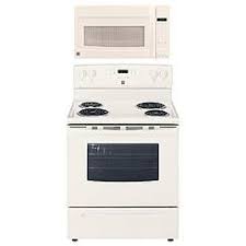 Bisque French Door Refrigerator With Water Dispenser Kenmore 5 3 Cu Ft Electric Range Bisque Over The Range Microwave Bundle Over The Range Microwaves Range Microwave Electric Range