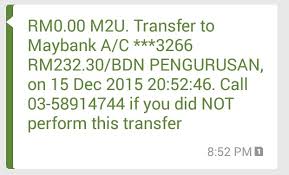 Duitnow transfer via maybank2u web. Payment 01 Jentayu Residensi