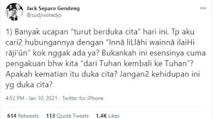 Ucapan 7 hari orang meninggal. Sudjiwo Tedjo Jangan Ucapkan Turut Berduka Cita Saat Ada Yang Meninggal