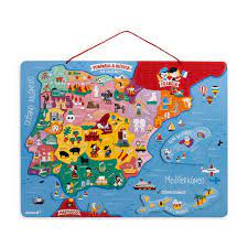 Carte topographique 1/25 000 & vue satellite. Carte D Espagne Magnetique 60 Pcs Bois