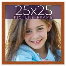25x25 Honey Brown Real Wood Picture Frame Width 0.75 inches