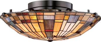 Quoizel Tfik1617va Inglenook Tiffany Valiant Bronze Flush Mount Ceiling Light Fixture Quo Tfik1617va