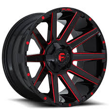 Black And Red Truck Rims 20 Inch 20 Fuel Wheels D643 Contra Gloss Black With Red Milled Off Road Rims Fuel Wheels Wheel Rims Rims And Tires