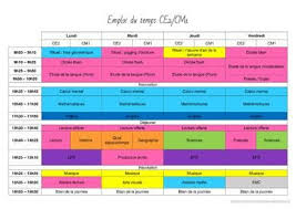 Emploi Du Temps Ce2 Cm1 Version 1 Emploi Du Temps Ce2 Ce2 Cm1 Ce2