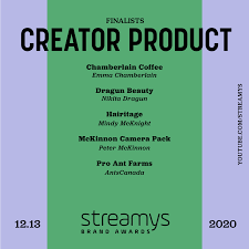 Streamy Awards On Twitter Streamys Brand Awards Creator Product Chamberlain Coffee Emmachamberlain Dragun Beauty Nikitadragun Hairitage Cutegirlhair Mckinnon Camera Pack Petermckinnon Pro Ant Farms Antscanada Https