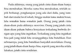 Cinta Dalam Diam Kutipan Buku Kutipan Cinta Kata Kata Indah