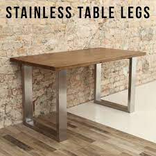 Metal dining table legs ukrainian girls photo. 2 X Stainless Steel Table Legs Designer Industrial Dining Live Edge Ebay