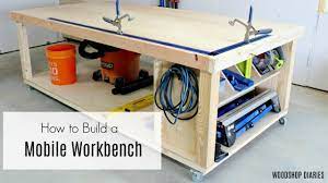 Need The Ultimate Workbench For Your Shop Get The Free Plans And Video Tutorial To Build Your Own 3 In 1 Diy Mobile Workbench Garage Workbench Plans Workbench
