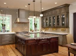 Contemporary Kitchen With Distressed Gray Cabinets Distressed Kitchen Cabinets Kitchen Island With Sink Kitchen Renovation