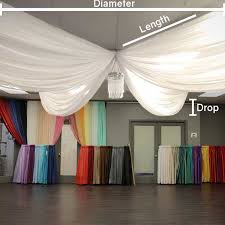 To create the swag look, you can use clear acrylic 6ft tubes and positioning clips to hold the fabric in place and attach. 12 Panel Kit Prefabricated Ceiling Drape Kit 30ft Diameter Select Drop Fabric Kind And Color Option For All Att