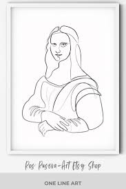 Mona Lisa One Line Art One Line Drawing Abstract Line Art Etsy Abstract Line Art Line Art Art