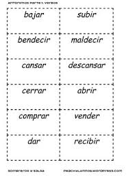 Contextual translation of bujur into english. Spanish Antonyms Antonimos Part 1 Verbs Verbos By Cwilsonspanish