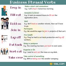 38 Useful Business Phrasal Verbs With Examples 7 E S L English Verbs Learn English Learn English Words