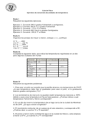 Esto sitúa los puntos de ebullición y congelación del agua exactamente a 180 grados de diferencia. Guia Ejercicios De Temperatura 1