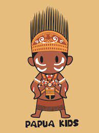 Papua Kids Ilustrasi Karakter Kartun Ilustrasi