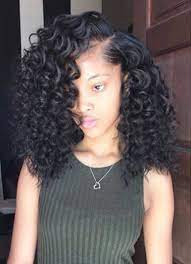 Side Part Curly Sewin Curly Weave Hairstyles Curly Hair Styles Naturally Weave Hairstyles