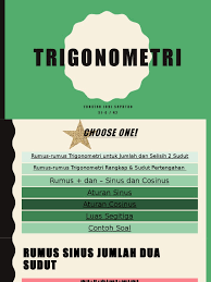 Contoh soal trigonometri sudut pertengahan. Trigonometri