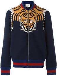 Gucci Wool Knitted Jacket With Tiger Stripe Brown Modesens Gucci Jacket Mens Gucci Tiger Jacket Fashion