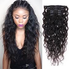 Sometimes thick hair may feel challenging to wear, but there are lots of short hairstyles look fabulous on women with dark brown or black hair. Amazon Com Natural Curly Clip In Human Hair Extensions For Black Women Natural Wave Real Human Remy Hair Clip In Extension For African American Natural Hair Extensions Clip Ins 7pcs Set 120gram 10inch