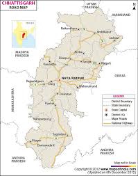 Chhattisgarh Road Network Map Map Chhattisgarh India World Map