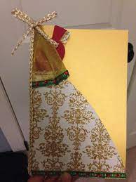 Handmade Indian Bridal Shower Or Wedding Card Similar To Bridal Gown Cards But With An Indian Twis Vintage Wedding Cards Wedding Cards Handmade Wedding Cards