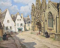 Paul De Lassence 1886 1962 Belge L Eglise De Pont Croix Eglise Bretagne Peinture