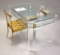 Always Keep Transparency In The Workplace Lucite Desk Furniture Office Desk Designs