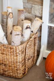 Birch Logs For Fireplace Decoration Fall Home Tour Part 2 In My Own Style Fall Fireplace Decor Home Decor Baskets Fall Fireplace