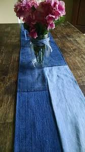 Denim Table Runner Jean Wedding Decor Repurposed Jeans Etsy Diamonds And Denim Party Denim Table Runner Denim And Diamonds