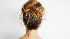 A medium sized crown braid winds around this low updo style for thin hair. How To Make The Cutest Messy Bun In 3 Minutes Or Less Stonegirl