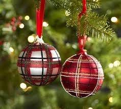 Ships free orders over $39. Plaid Sparkle Ball Christmas Ornament Pottery Barn