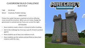 Minecraft is a 3d sandbox game that has no required goals to accomplish, allowing players a large amount of freedom in choosing how to play the game. Minecraft Education Edition En Twitter Time To Defend The Castle With This Creative Activity Of The Week Students Build Moats During The Day Then Flip The Switch To Survival Mode To See