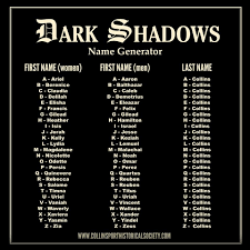 Dark Shadows Fun Name Generator Collins Names