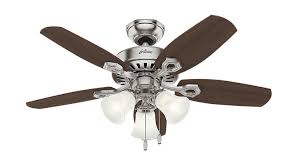 There are flush mount ceiling fans. Hunter 42 Brazilian Cherry Mahogany Ceiling Fan 52106