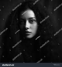 Background Woman Black And White Portrait Photography Dramatic Black And White Portrait Of A Beautiful Lonely Girl With Freckles Isolated On A Dark Back Black Background Portrait Portrait Black And White Portraits