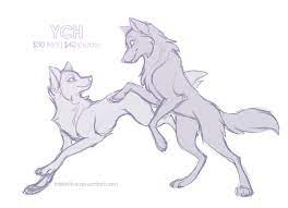 Maybe you would like to learn more about one of these? Http Mistrel Fox Deviantart Com Art Ych Wolf Couple Open 660705689 Anime Wolf Drawing Wolf Poses Animal Sketches